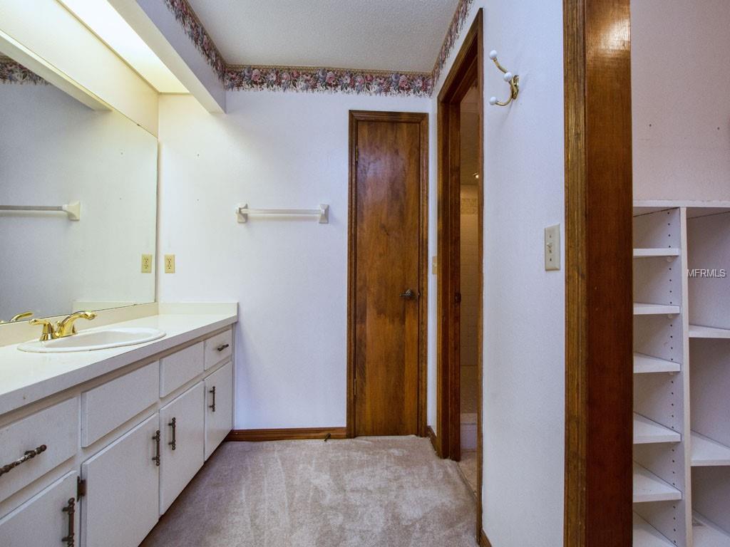 Roomy Master Bath with Linen Closet, Walk-in Shower, Walk-in Closet.