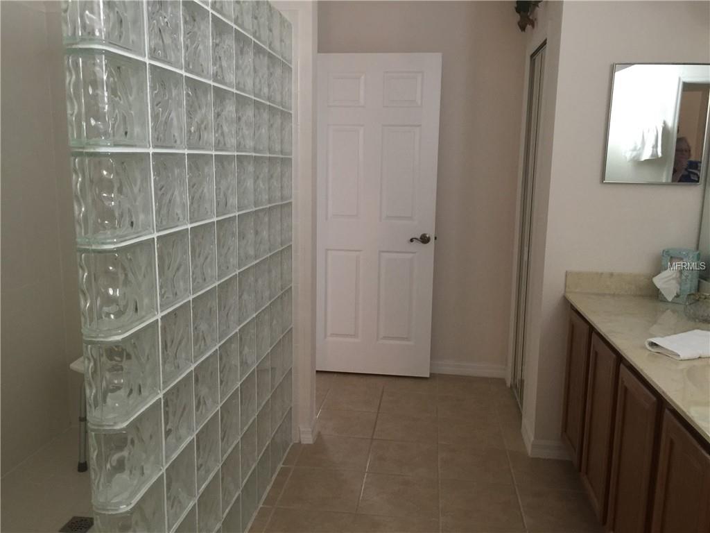 SPACIOUS GLASS BLOCK WALK IN SHOWER IN 2ND BATHROOM