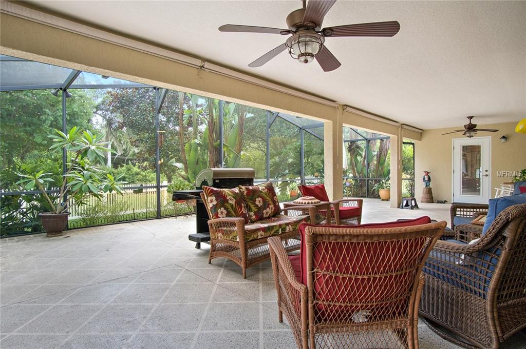 COVERED LANAI LEADING INTO THE MASSIVE BIRDCAGE