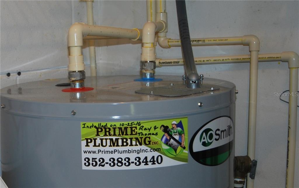 AO Smith water heater newly installed in 2016.