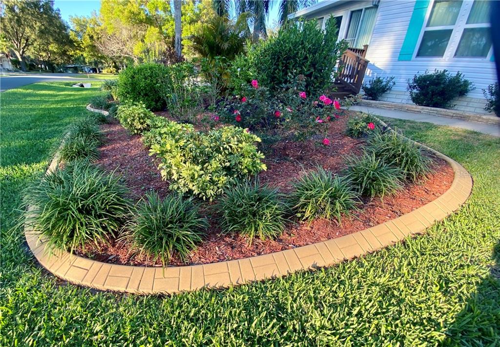 CURBING AROUND ALL THE LANDSCAPING