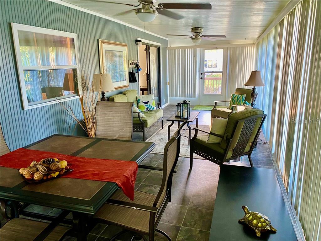 COMFORTABLE LANAI WITH CENTRAL HEATING AND AIR ADDS SQUARE FOOTAGE TO HOME NOT SHOWN IN PUBLIC RECORDS