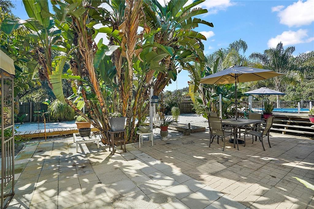 Patio is for relaxation and leads to 