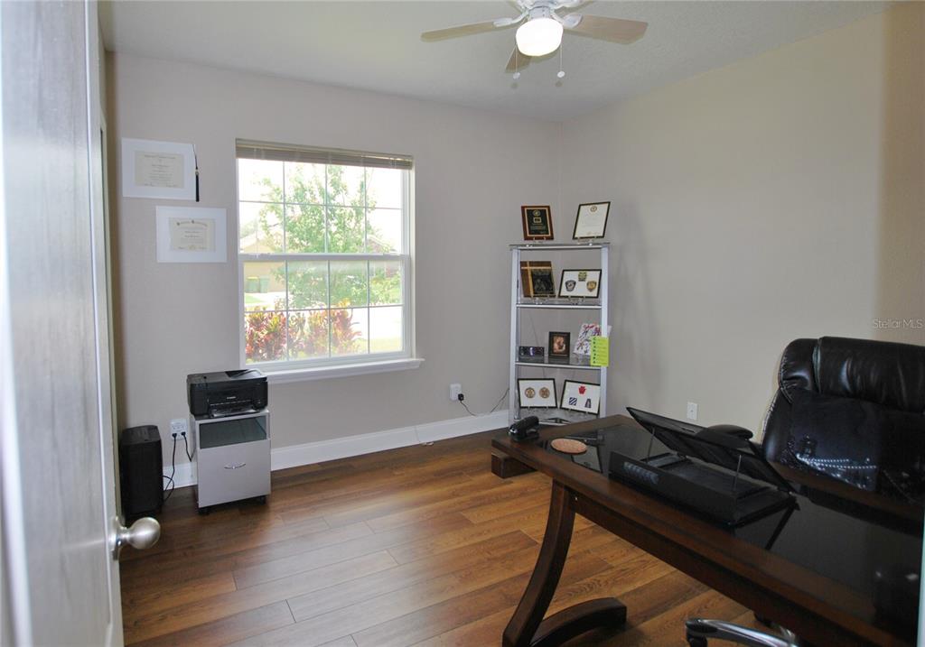Bedroom No. 3 faces the front and could double as an office or flex room.
