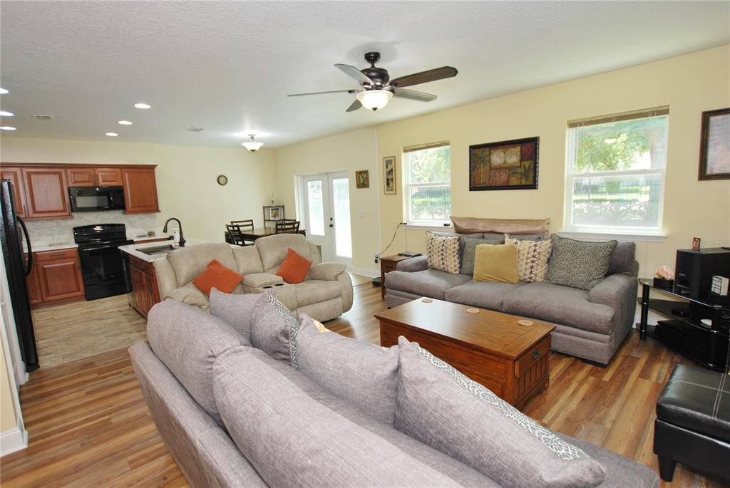 Super bright with many windows flaunting views of the back yard.