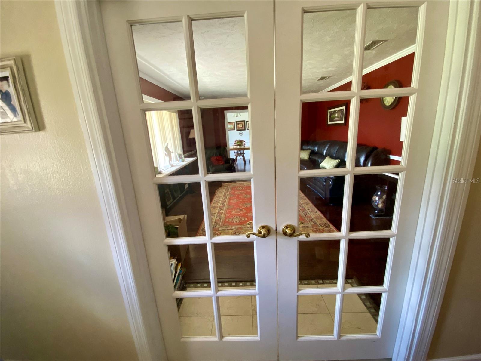 FRENCH DOORS INTO LIVING ROOM