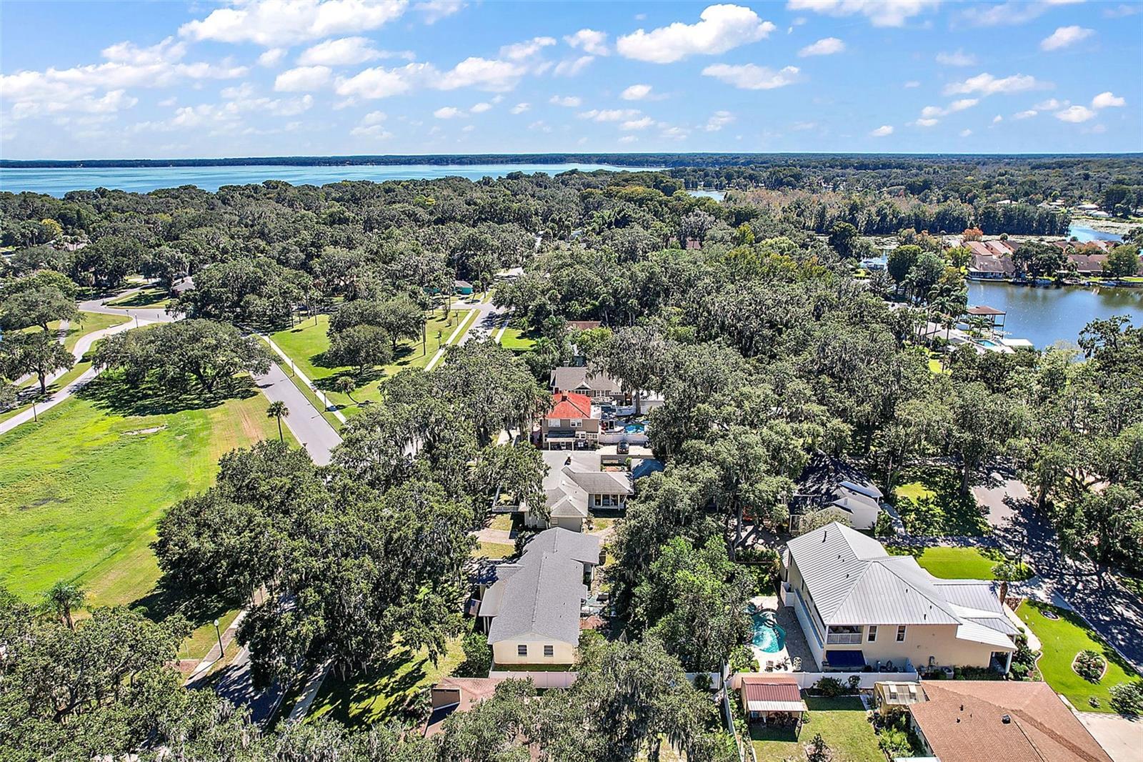 Aerial view of Palmora Park, 9th St. canal & Lake Harris