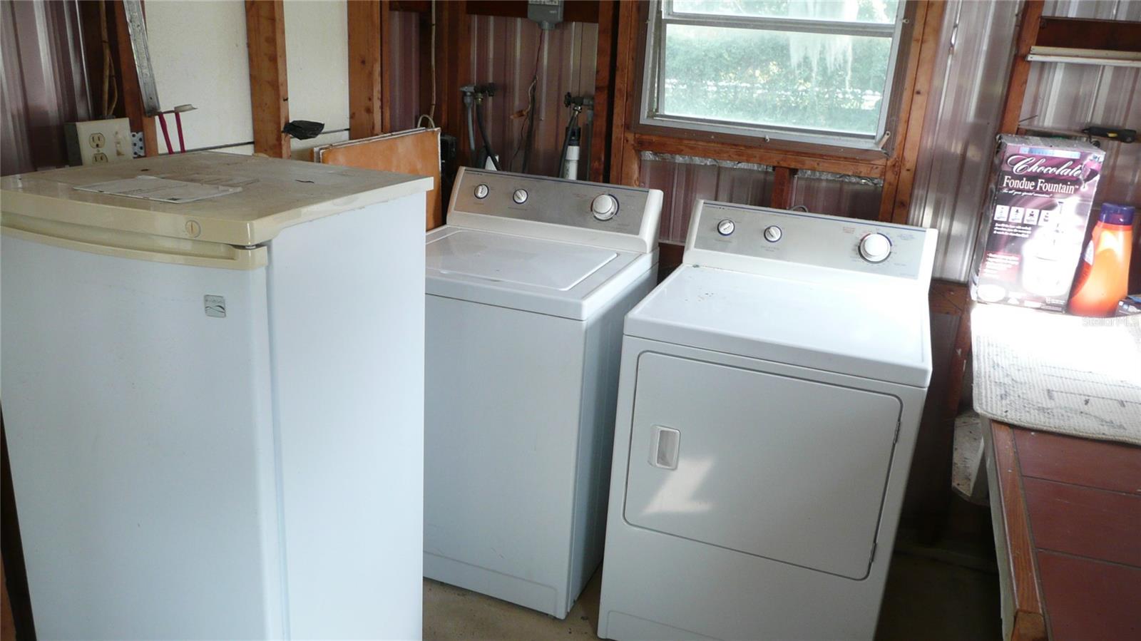 Keep clothes clean in Washer & Dryer. Keep food in Stand-up Freezer