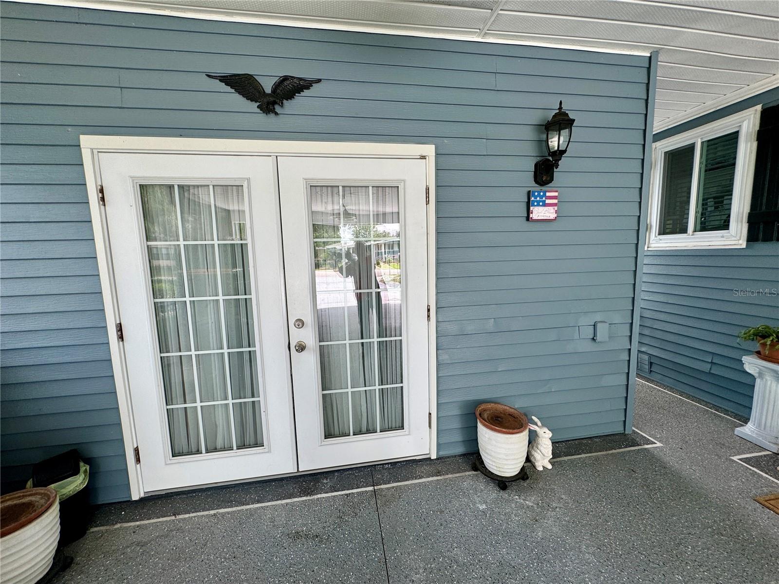 FRENCH DOOR ENTRANCE TO SHE SHED