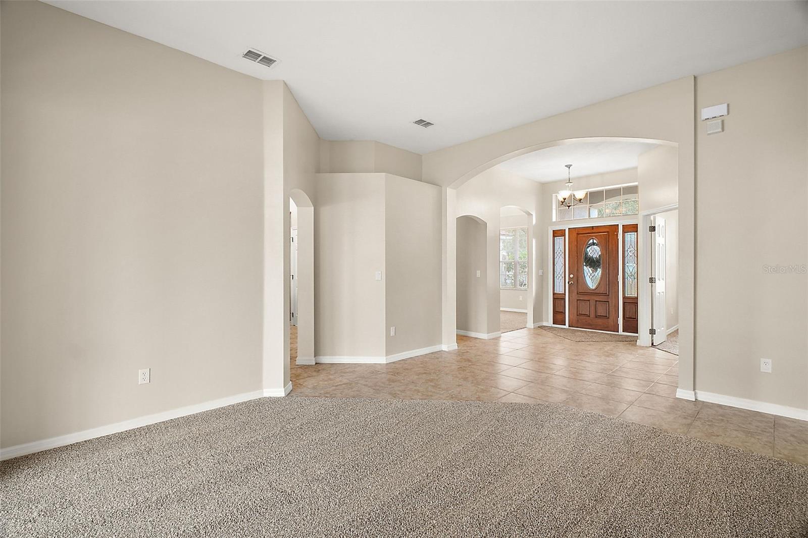 family room open to foyer
