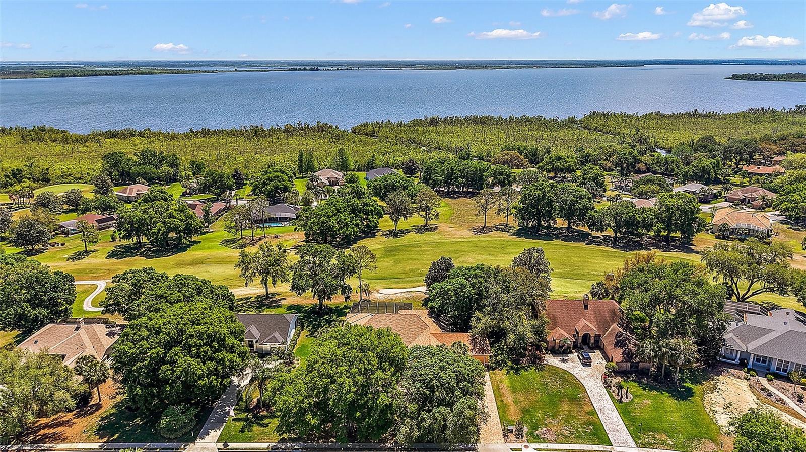 Golf course and Lake Griffin